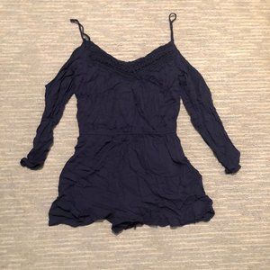 Navy Longe-Sleeve Romper